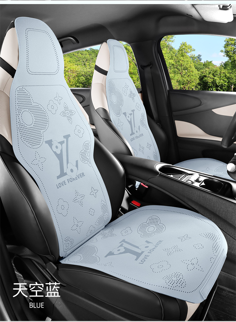 26 Types of Car-Specific Three-Piece Set of All-Season Suede Non-Slip Breathable Seat Covers for Driver, Passenger, and Rear Seats
