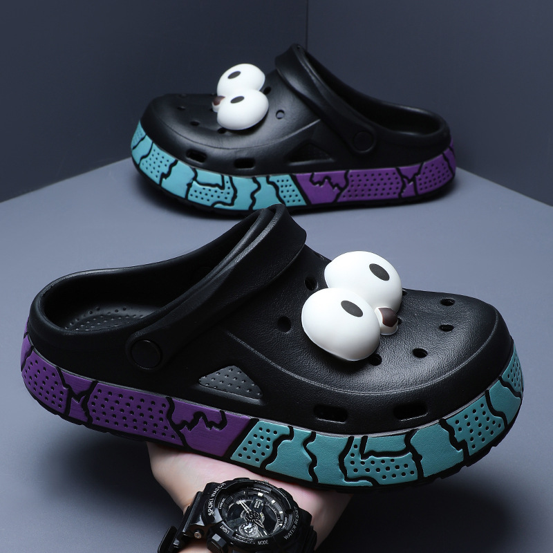 해변 동굴 신발 남성 야외 유행 소프트 솔 큰 눈 커플 BAOTOU 샌들 운전을위한 남성 신발