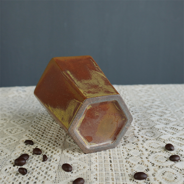 Keramik Vintage Kaffeetasse - Einzigartiger Töpferware Becher_voghion.com