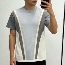 原标高版本驴家 26夏季新款字母浮雕标识拼色针织男女圆领短袖T恤