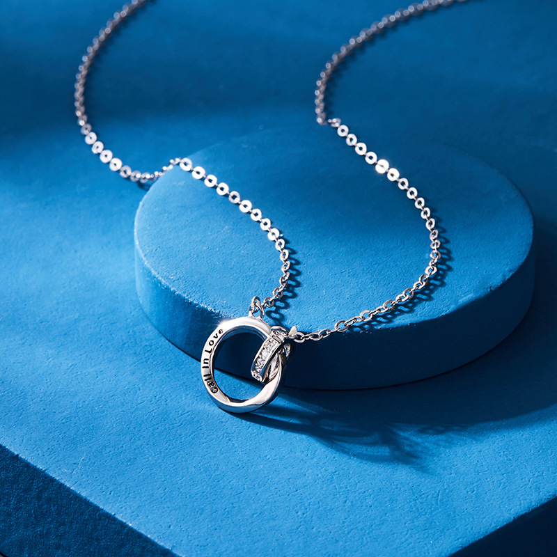 Mobius anillo collar de plata esterlina verano luz lujo nicho diseño sentido 2023 nueva clavícula cadena pareja regalo