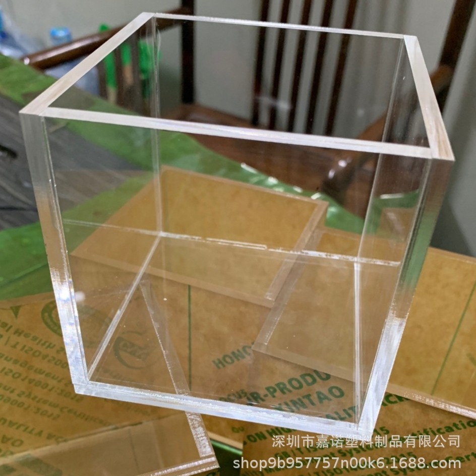 高透明亚克力L型台卡摆件有机玻璃展示柜PMMA塑料收纳盒加工雕刻