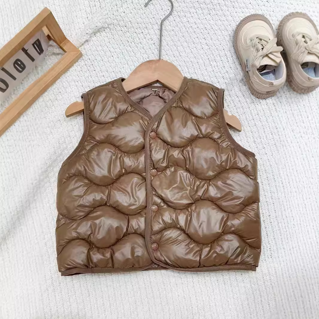 Otoño y invierno nuevo chaleco de plumón de algodón para bebés super suave chaqueta de algodón para niños y niñas