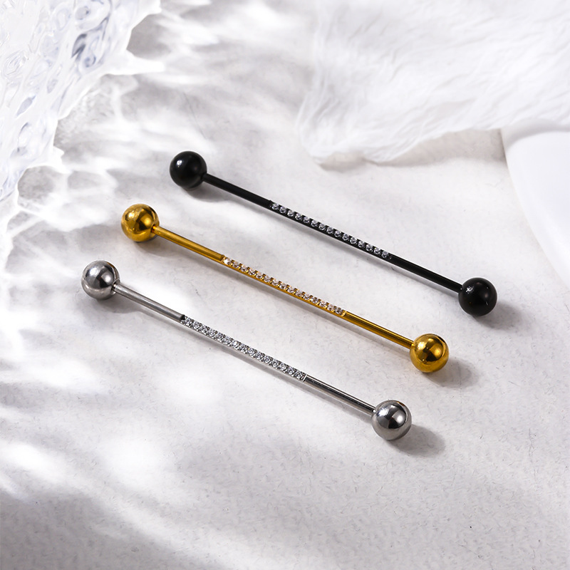 Fashion Geometric Metal Inlaid Zircon Ear Studs 1 Piece