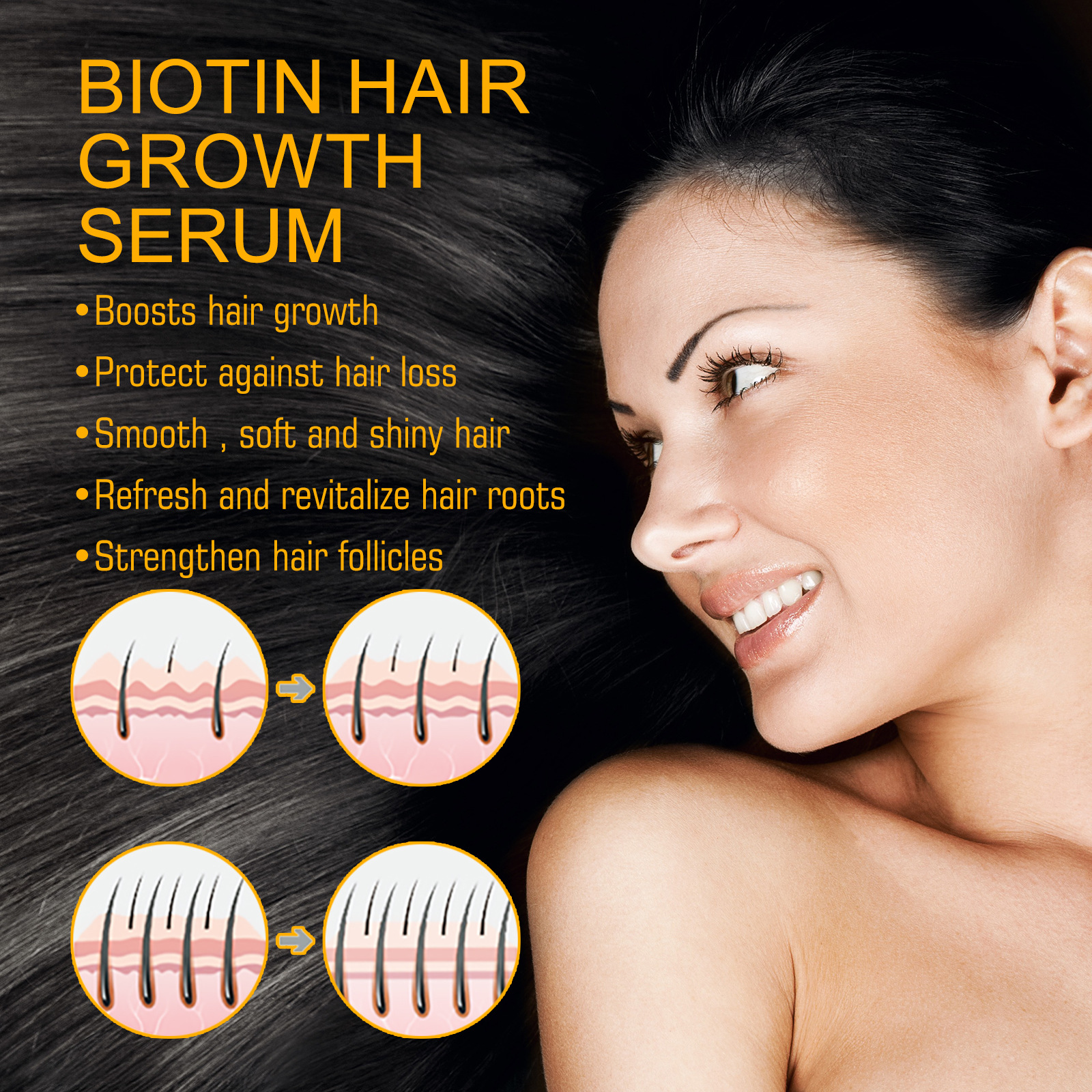 Spray capilar denso con biotina EELHOE, reparador y nutritivo para el cabello, cuidado del cabello, fortalecedor del cabello, spray antienvejecimiento para las raíces_voghion.com