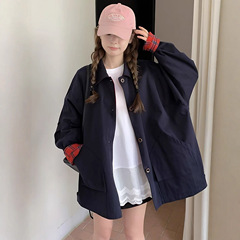 两面穿格纹设计感工装外套女春秋2025新款独特超好看复古宽松休闲