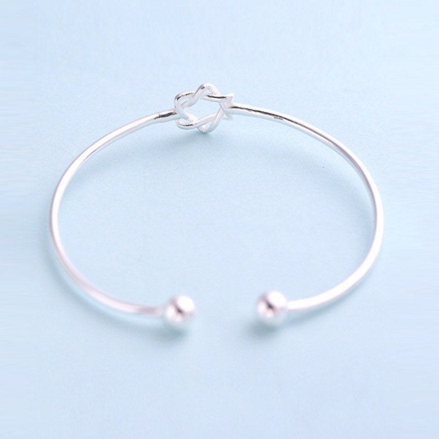 S925 plata esterlina estrella de seis puntas hueco pulsera de la suerte de la estrella estudiante regalo femenino simple fresco abierto