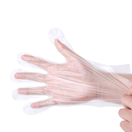 Food kitchen household protective disposable gloves thickened transparent plastic PE hairdressing and catering 100 pieces wholesale