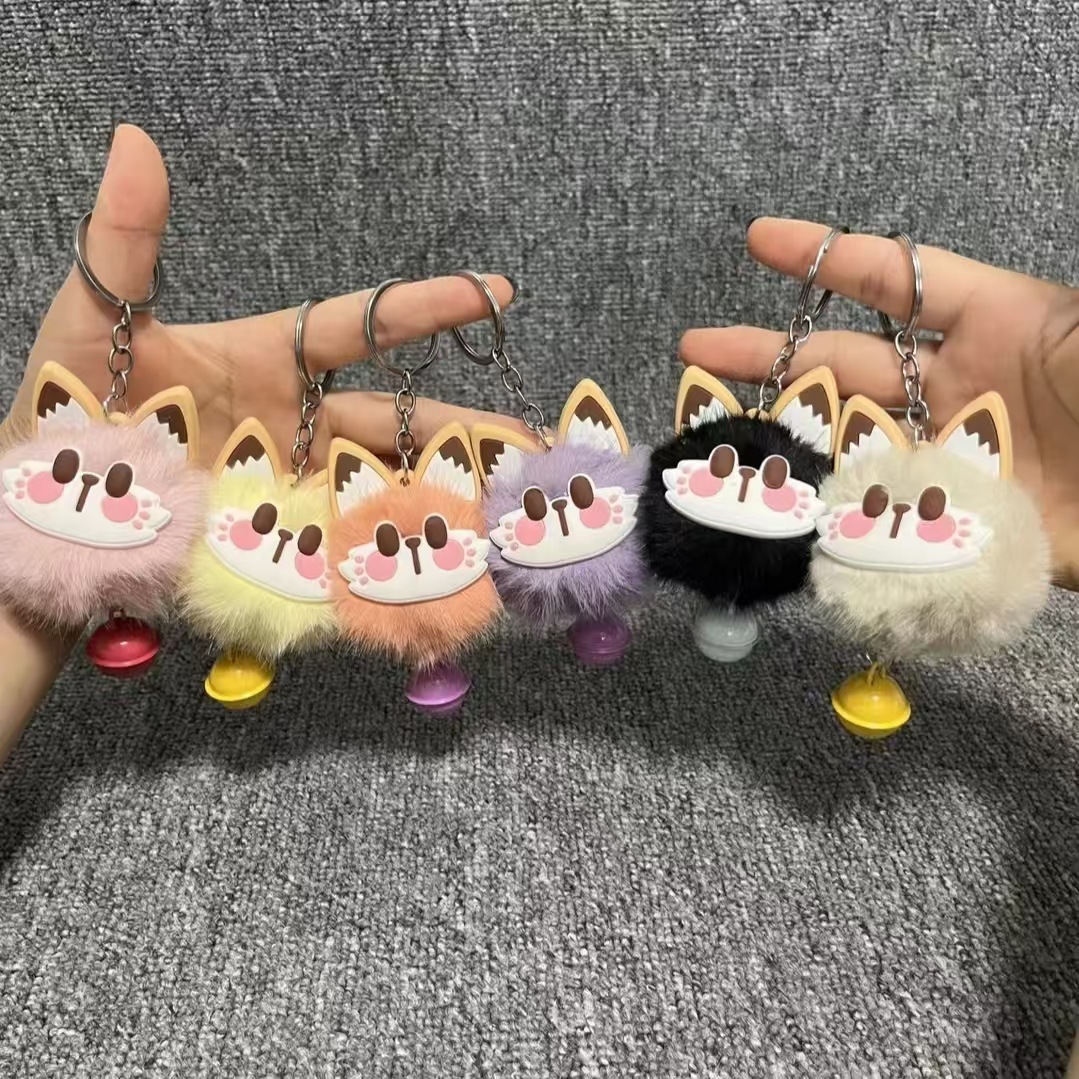 Cute Lucky Cat Pendant Keychain Bag Charm Rabbit Plush Toy Plush Doll Versatile Keychain
