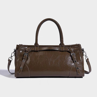 Customized Oil Wax Leather Large-Capacity Tote Bag with Pictures, Customized Bag, Corporate Anniversary Gift, Company Logo Can Be Added