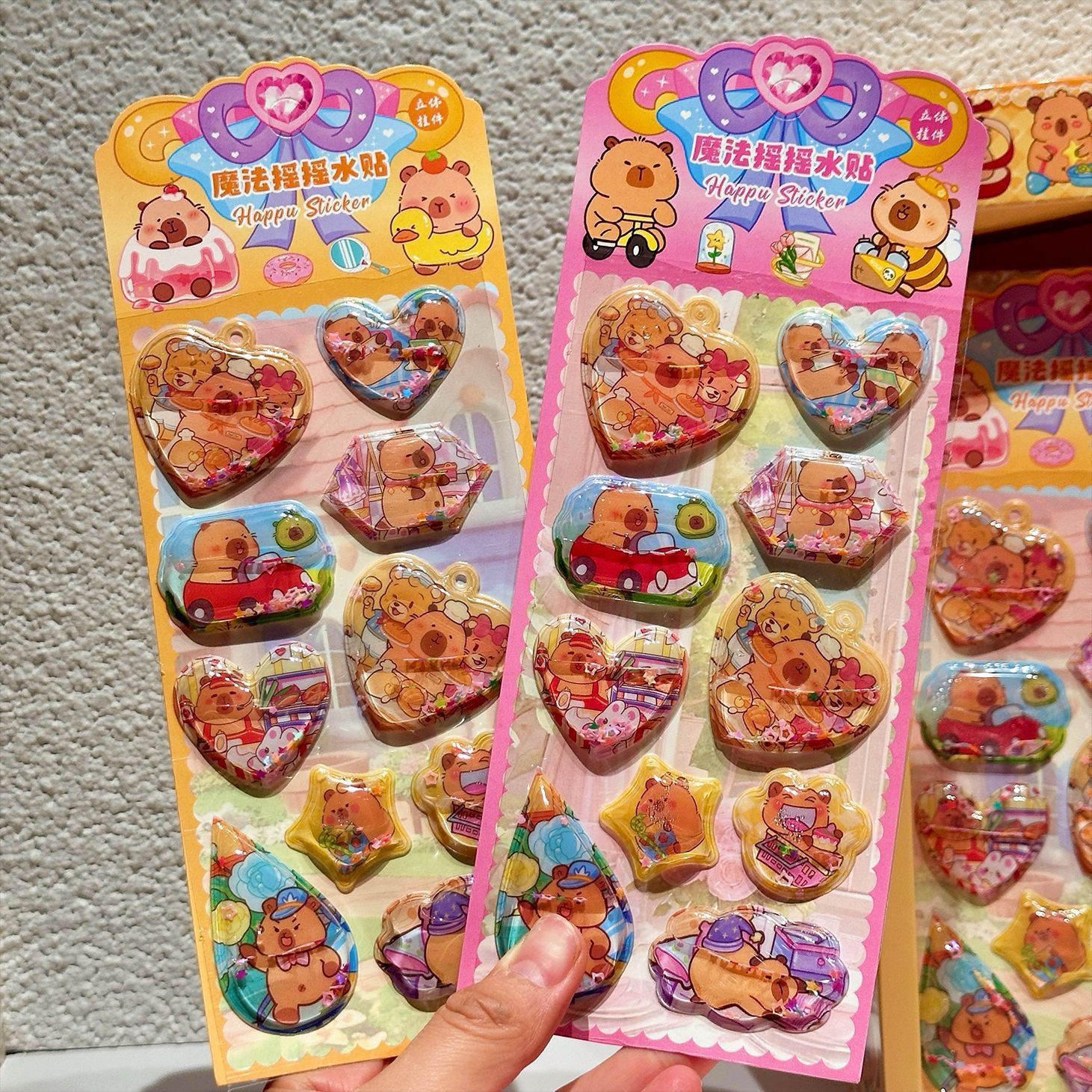 Pegatina de agua batida tridimensional de Kapibala Pegatina de agua batida de inyección de agua 3D Decoración de bricolaje para niños