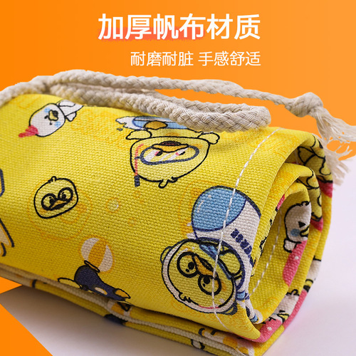 Handmade canvas pen curtain 12/24/36/48/72 holes large-capacity pencil bag for boys and girls colored lead sketch pencil case