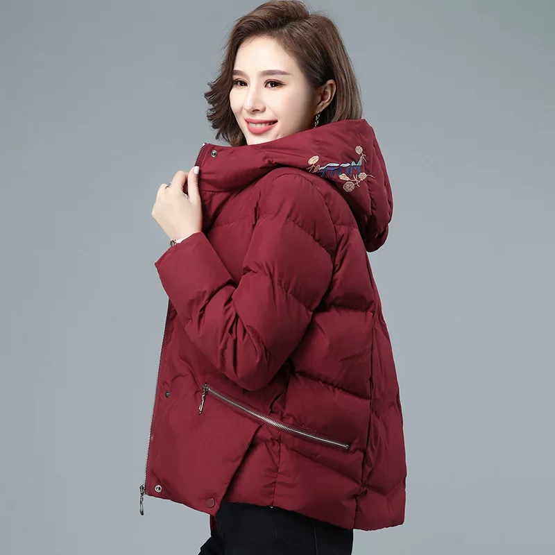 Hoody, down jacket, plus size, for middle age, 2022 collection
