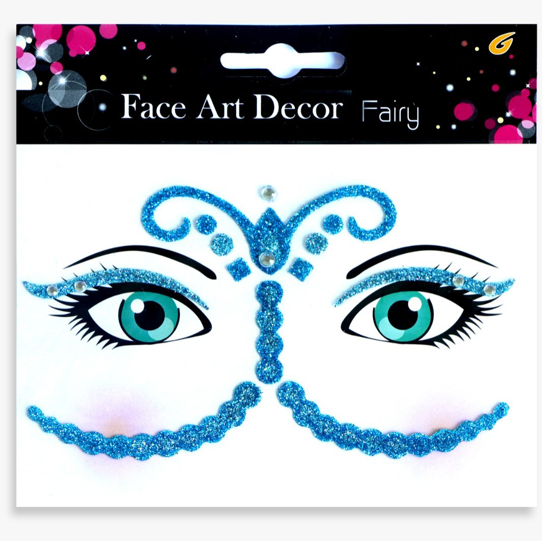 祝日のパーティーの舞台の化粧は顔を貼って化粧のシールを貼ります。