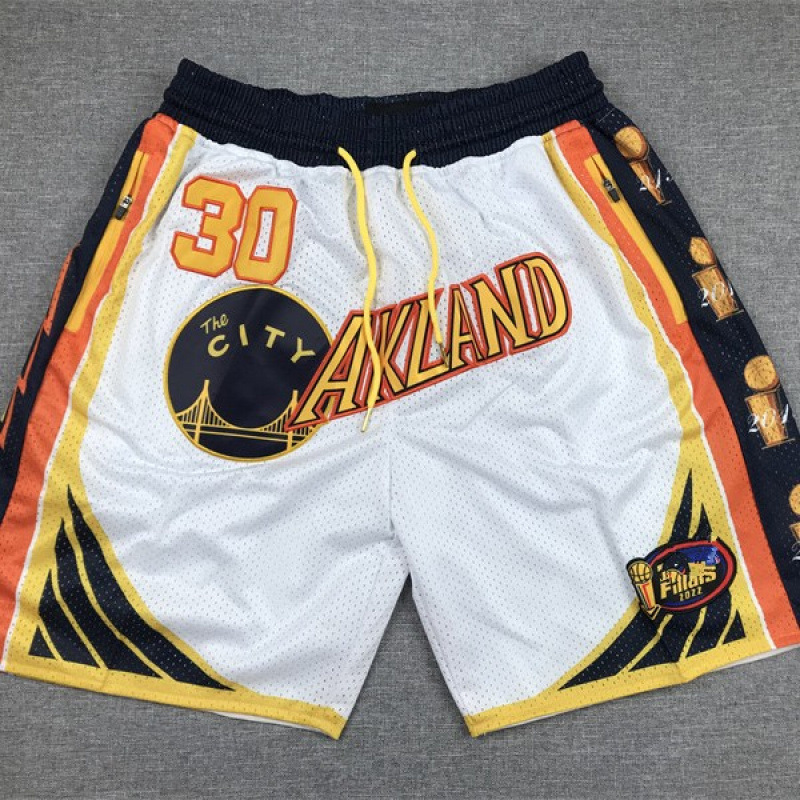 Cross-Border Foreign Trade American-Style In-Stock Wholesale Pocket Pants Curry Champion White Embroidered Basketball Pants Training Pants
