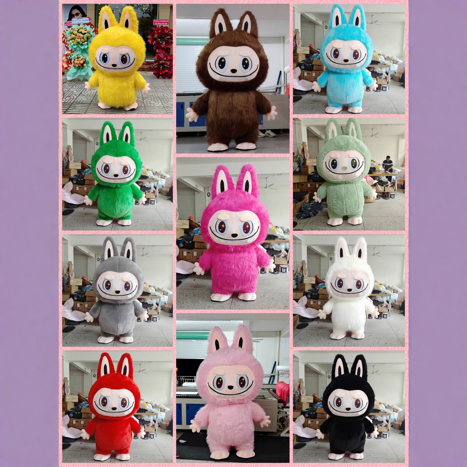 LABUBU拉布布充气人偶服玩偶气卡皮巴拉卡通网红水豚人穿行走兔子