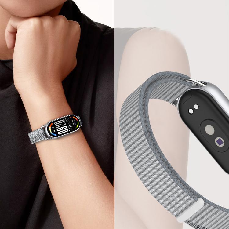 xDfind cabeza metálica de nylon trenzada correa de retorno para pulseras Xiaomi 10 / 9 / 8 / NFC
