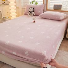 秋冬新款跨境外贸供货雕花绒单床笠冬季加厚床罩全包围加高床垫套