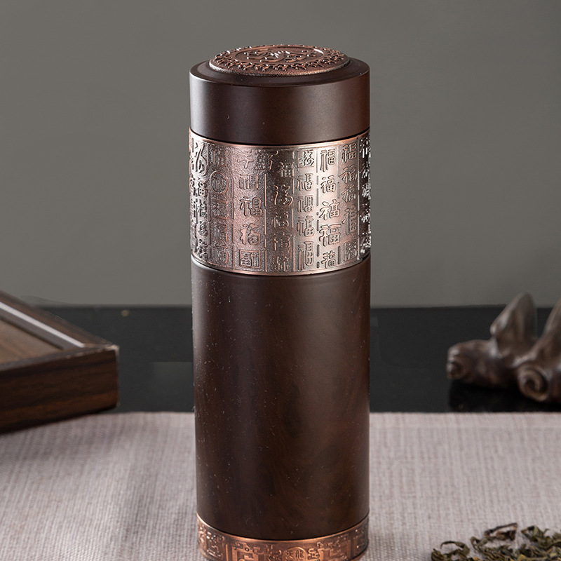 Yixing taza de aislamiento de arena púrpura, taza de té de burbujas para mujeres y hombres, regalo de cumpleaños para padres y maestros.