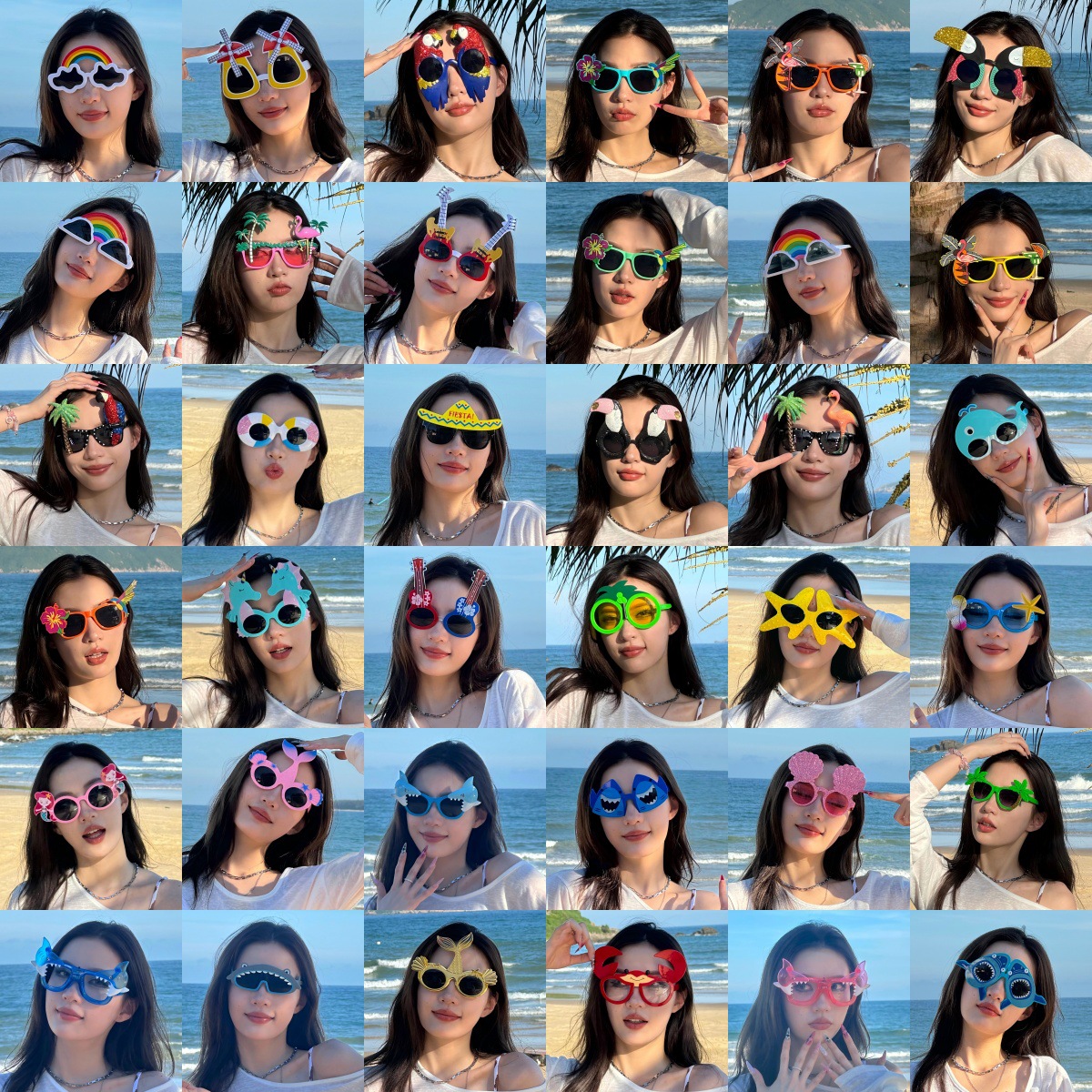 Gafas de Fiesta con Temática Hawaiana, ABS, Divertido, Decorativo, para Fiestas en la Playa y Festivales de Música