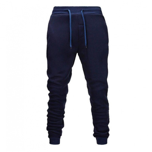 Wholesale Men's Sport Pants Autumn/Winter Fleece Men's Casual Solid Color Trousers Tied-in Ankle Pants