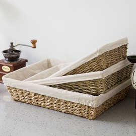 草编水果篮藤编水果筐超市零食收纳筐编织面包塑料蔬果陈列展示框