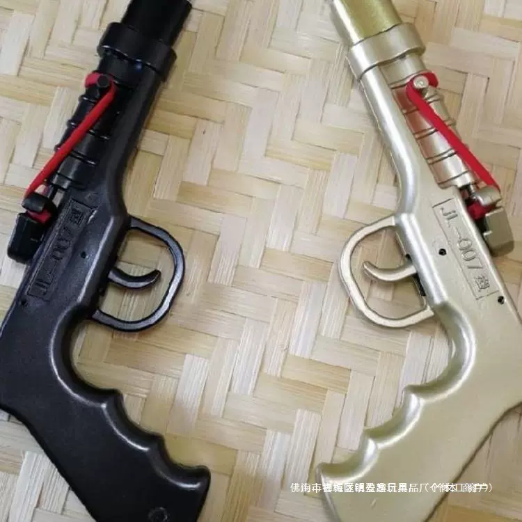 火柴不锈钢枪CR008洋火枪皮筋玩具枪响声怀旧塑料手柄地摊热卖款