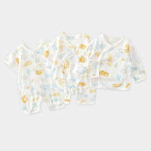 新生儿婴儿连体衣夏季薄款纯棉短袖绑带和尚服宝宝哈衣空调服