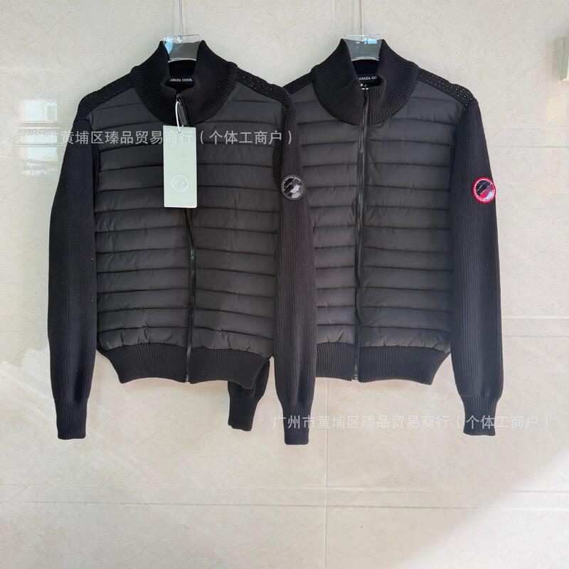 Cross-border in-stock men's HyBridge goose down knitted patchwork stand-up collar down jacket, autumn and winter casual lightweight coat Cross-border in-stock men's HyBridge goose down knitted patchwork stand-up collar down jacket, autumn and winter casual lightweight coat