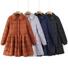 AA  中长款伞摆连衣裙式棉服棉衣   24047