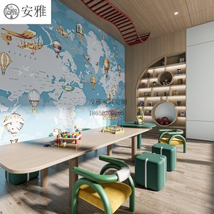 Modern Mezzanine Entertainment Area Children's Table and Chair Combination Sales Office Amusement Park Creative Handmade Painting Table