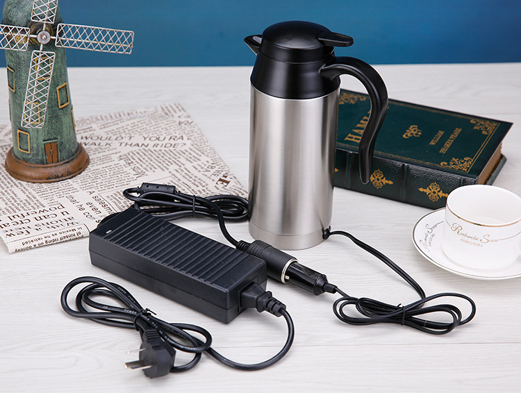 Cross-Border Double-Layer Stainless Steel Car Water Kettle Heating Cup Pot Constant Temperature Car 12V24V Voltage Water Heater Boiling Water
