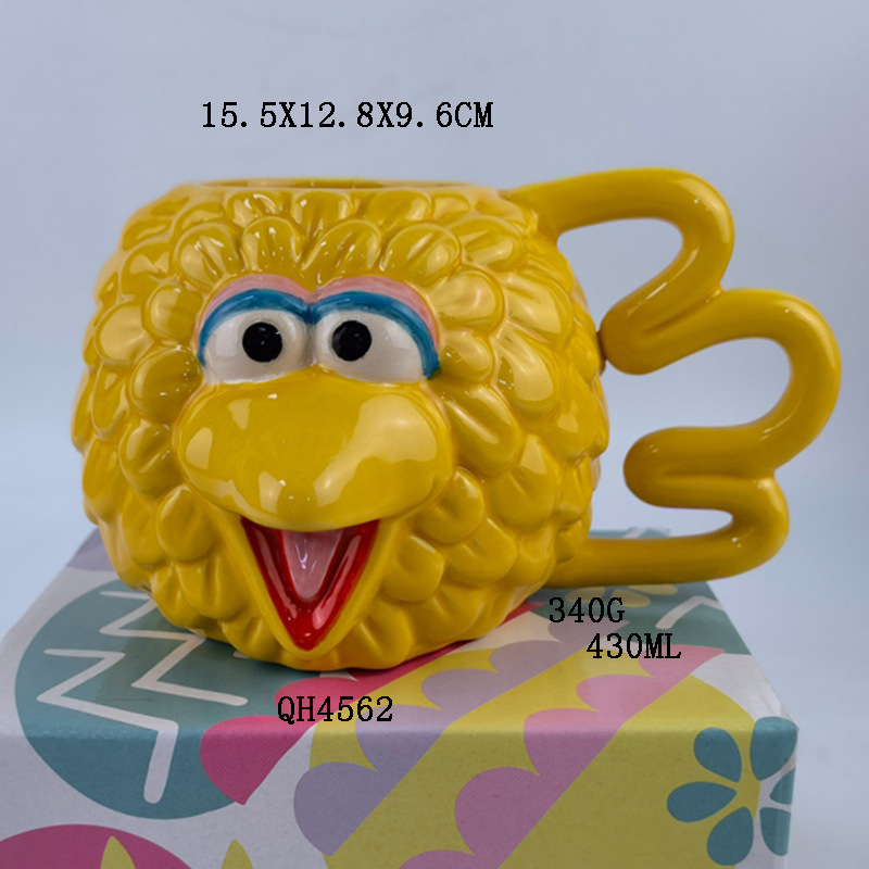 Taza de cerámica 3D con diseño de pájaro, taza de agua para parejas, regalo de oficina