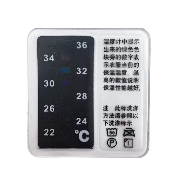 Waterproof Clothing Thermometer Patch Plastic Clothing Soft Film Lcd Thermometer down Jacket Thermometer Temperature Sensing Patch