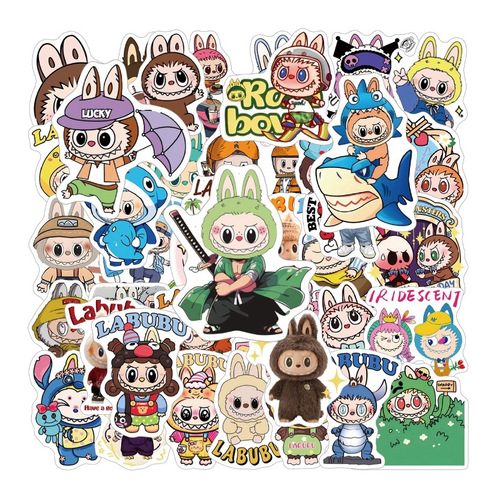 50 Labubu stickers trendy toys accessories for notebooks, laptops, and mobile phones, specially designed for Southeast Asia cross-border trade