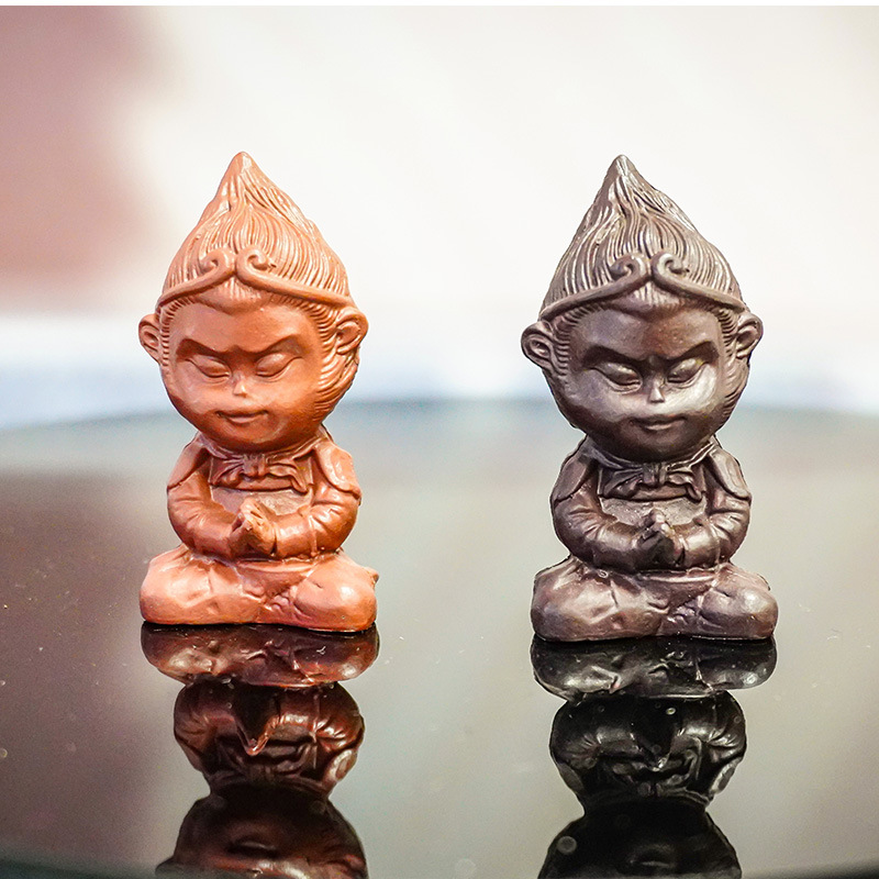 Decoraciones para acuarios, Mono Rey de la Meditación, Pequeño Wukong, Adornos de Libro Rojo, Manualidades Creativas de PVC, Ecológicas