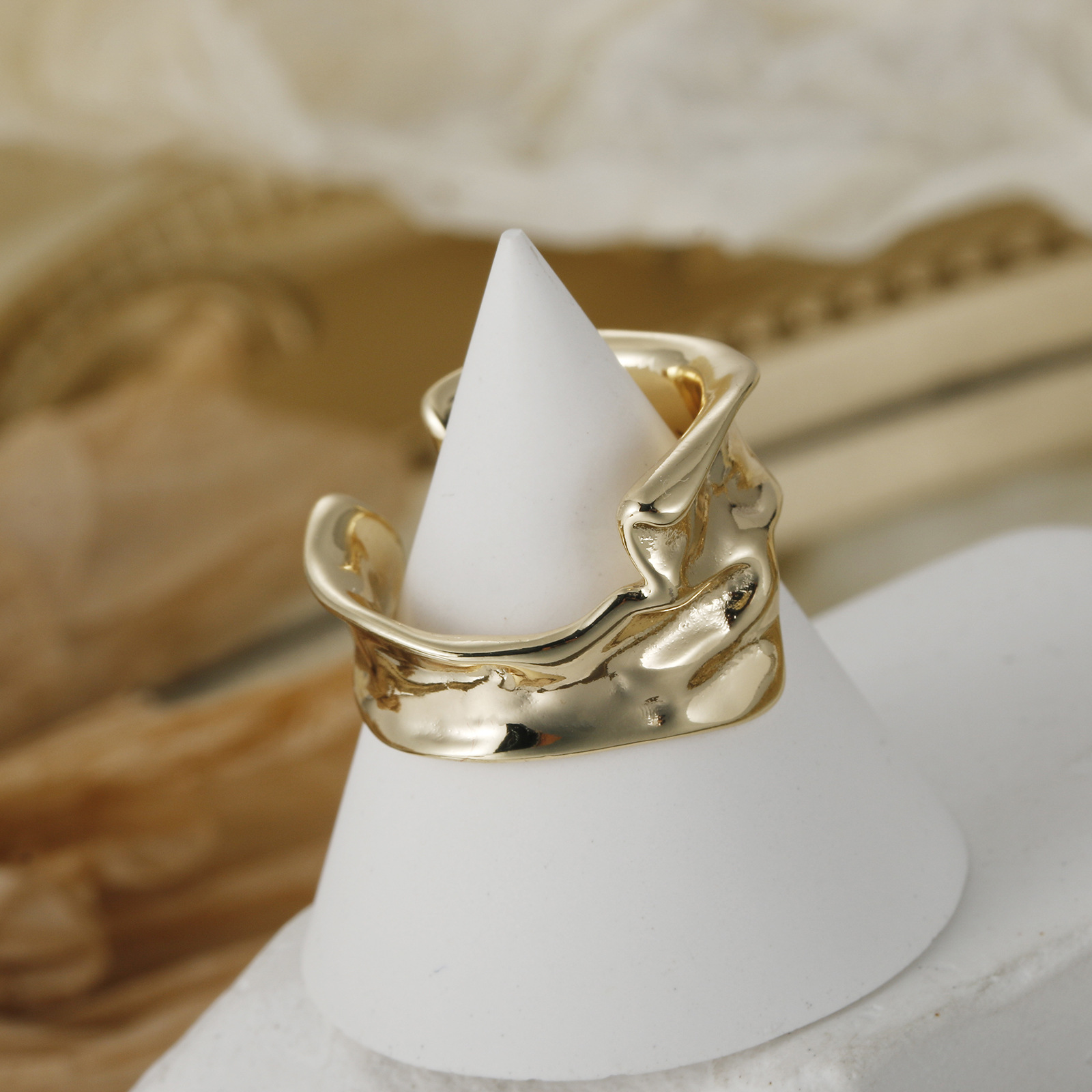 Fashion Solid Color Copper Plating Open Ring 1 Piece