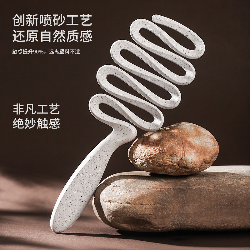 原创斑点彩带梳子高级喷砂工艺美发梳女生家用猪鬃毛顺发梳按摩梳|undefined
