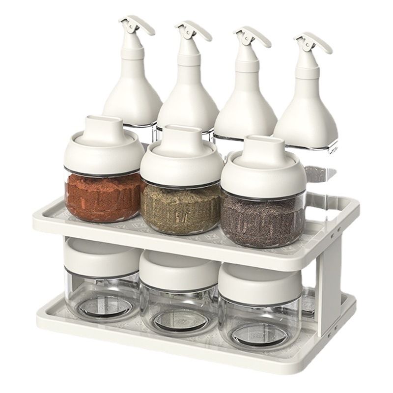 11 piezas de condimento tarro traje de doble capa de almacenamiento de cocina sellada salsa de soja cruda salsa de soja caja de condimento botella de condimento con etiqueta