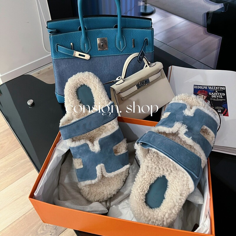 Erjiu H Momo Slippers 25 Autumn/Winter New Lamb Wool Integrated Warm Velcro Casual Flat Thick Sole Women's Slippers