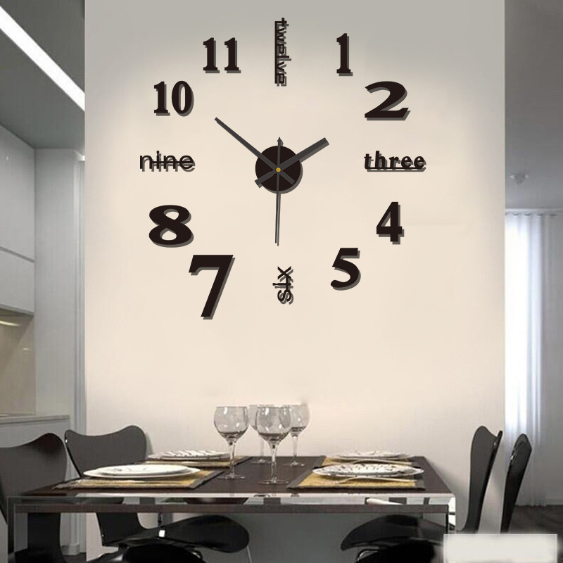 3D Clock Alarm Clock Wall Clock Living Room 2025 Trendy Wall Clock Bedroom Decorative Clock Wall-Mounted Home Timer Living Room