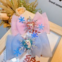 2023夏新款韩版雪花冰雪网纱儿童发饰配件蝴蝶结鞋袜帽手机壳配件