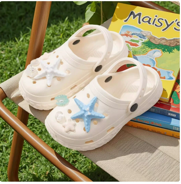 Туфли Crocs с толстой подошвой женские, новый внешний вид 2026 весна-лето EVA увеличенная противоскользящая обувь большого размера пары сандалий и тапочек для мужчин 5