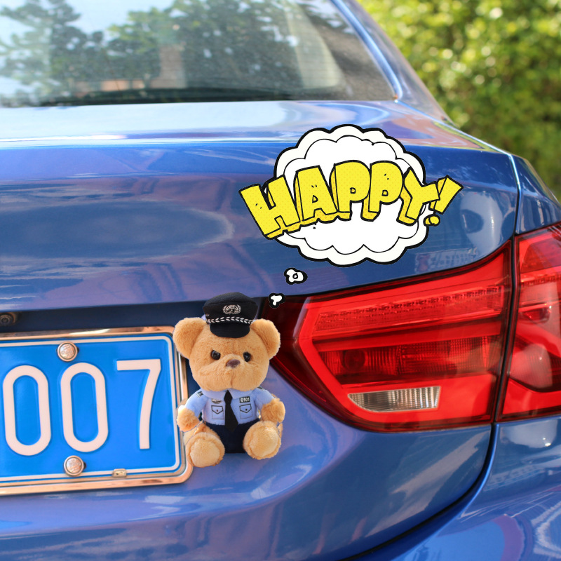 Car rear pendant traffic police bear doll cute cartoon trunk ornaments motorcycle police doll