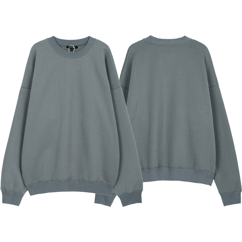 Alta versión YEEZY Kanye parte superior del cuerpo mismo estilo de alta calle suelta color sólido pullover fleece-forrado pareja cuello redondo suéter moda