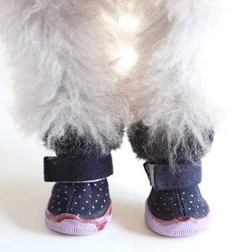 Petstyle autumn and winter fluorescent soft shell sneakers pet dog shoes warm non-slip tendon sole dog shoes doll