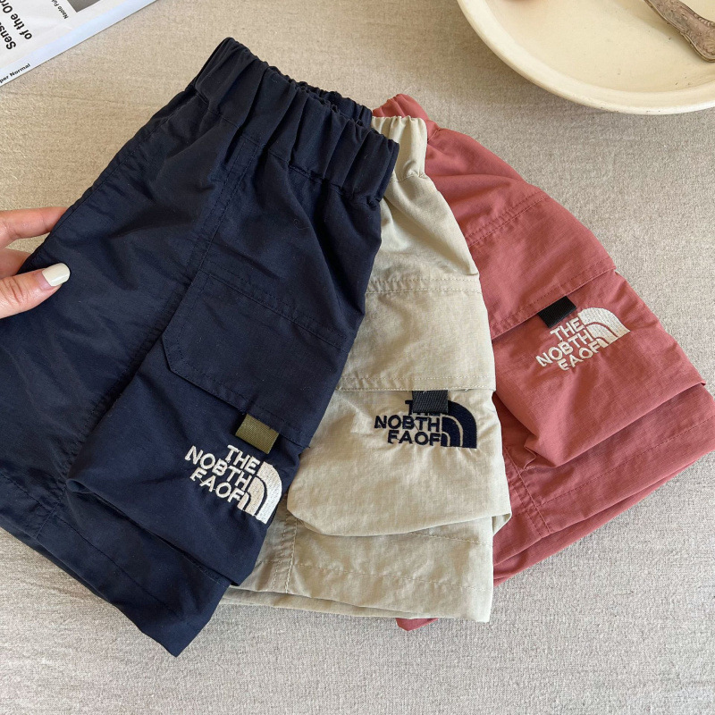 儿童短裤2024夏季短裤男女童刺绣工装短裤宝宝字母五分裤潮宝速干