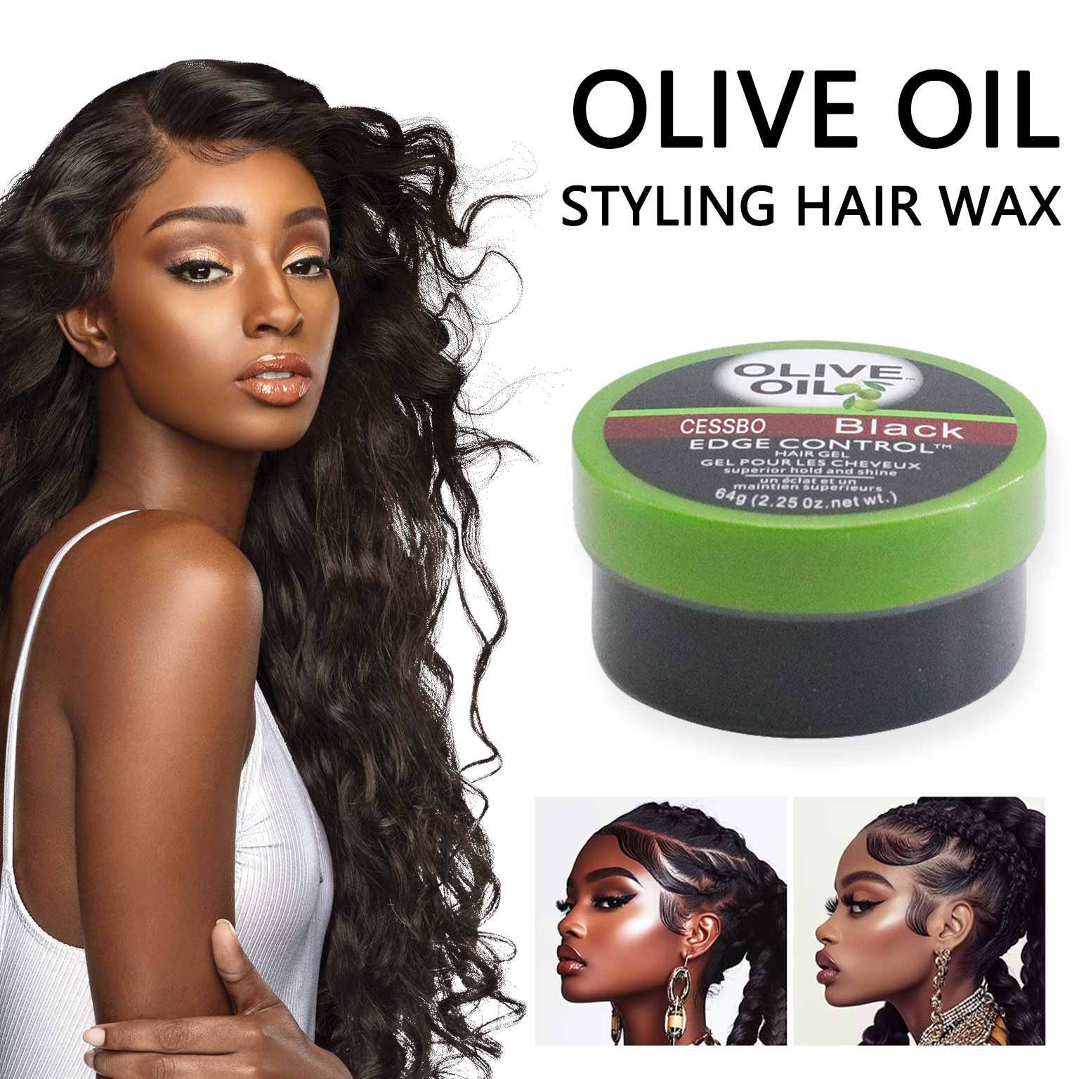 Productos explosivos transfronterizos Olive oil Styling hair wax cera para el cabello de oliva cera para el cabello sólida anti-frizz al por mayor