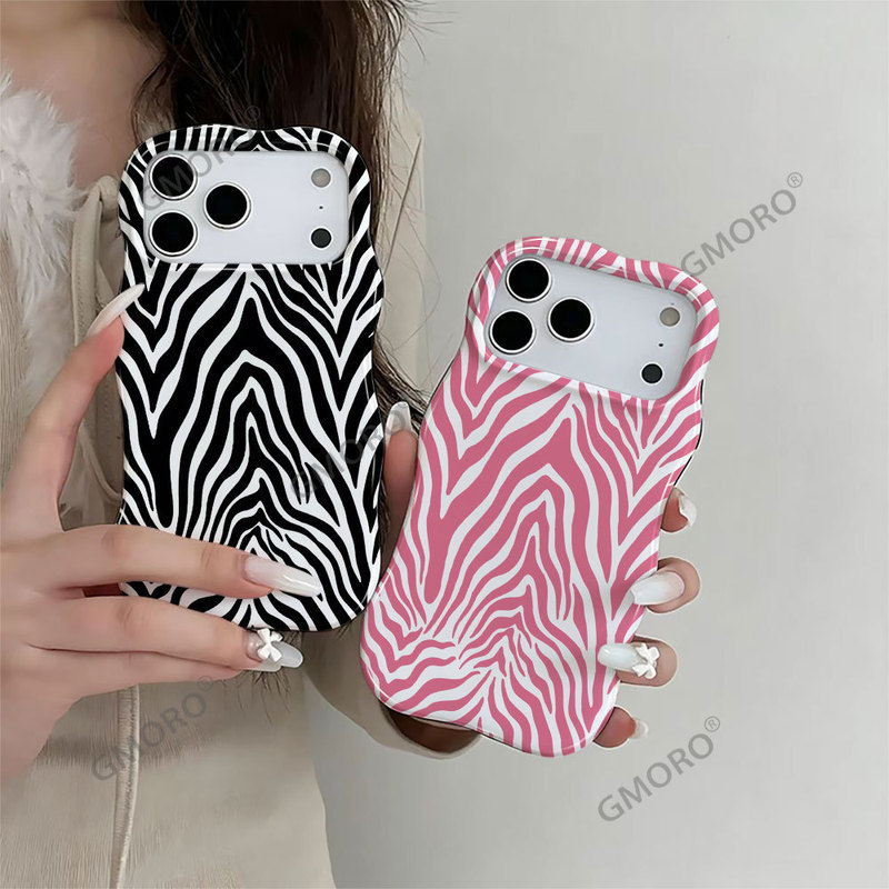 Dopamine Color-Blocking Zebra Pattern Phone Case for Apple 18 Pro Max, Popular Foreign Trade Item, Wave Film Two-In-One, Ip17 Dopamine Color-Blocking Zebra Pattern Phone Case for Apple 18 Pro Max, Popular Foreign Trade Item, Wave Film Two-In-One, Ip17