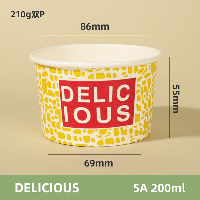 Taza de helado desechable al por mayor personalizado DIY helado bola postre tazón alimentos grado ins helado taza de papel